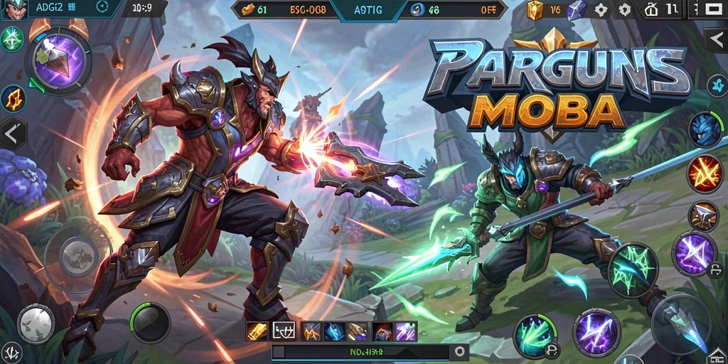 Tampilan seru pertarungan strategi dalam ADG62 di arena MOBA.