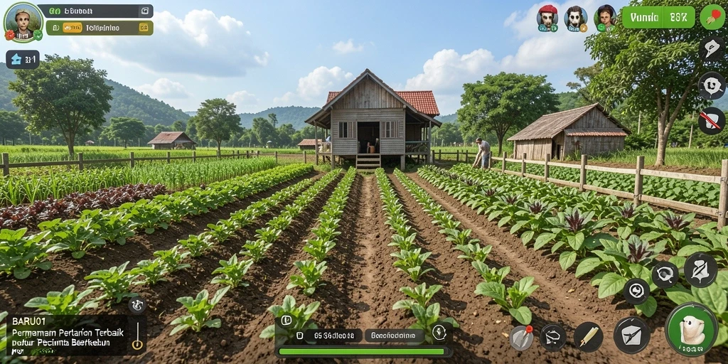 Tampilan gameplay BARU01 yang menarik dan interaktif dalam pertanian.
