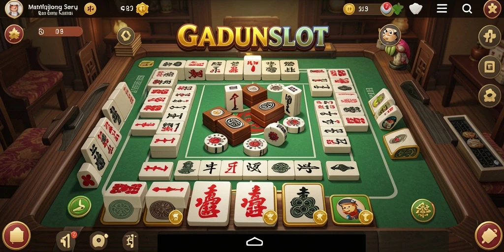 Tampilan grafis GADUNSLOT yang menawan dalam permainan Mahjong.
