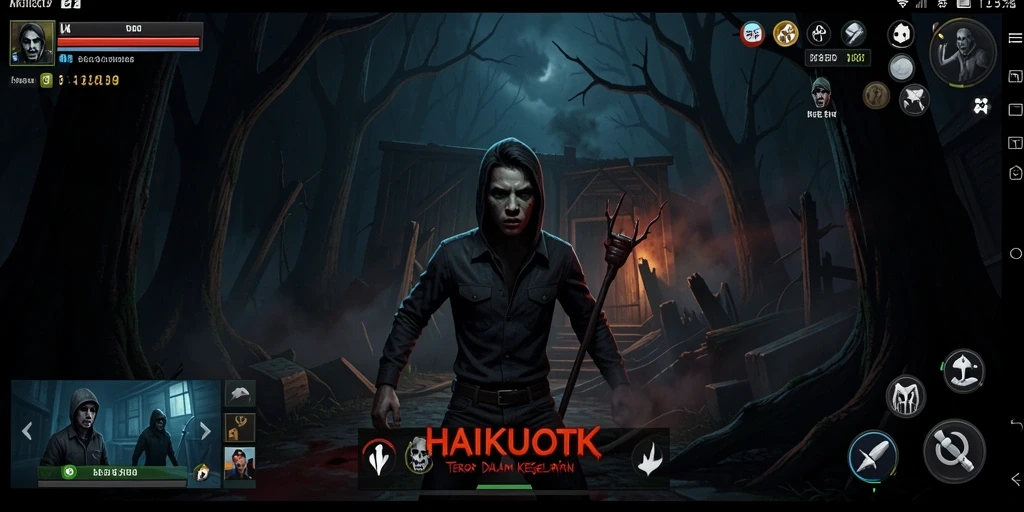 Tampilan gameplay HAIKUOTK yang menegangkan dan mencekam.