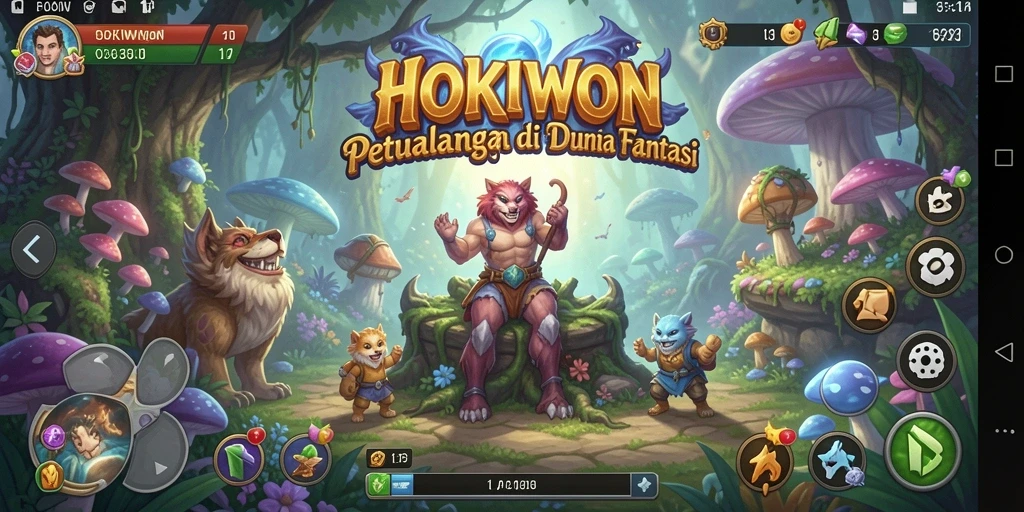 Tampilan gameplay HOKIWON yang seru dan menegangkan saat menjelajahi dunia fantasi.