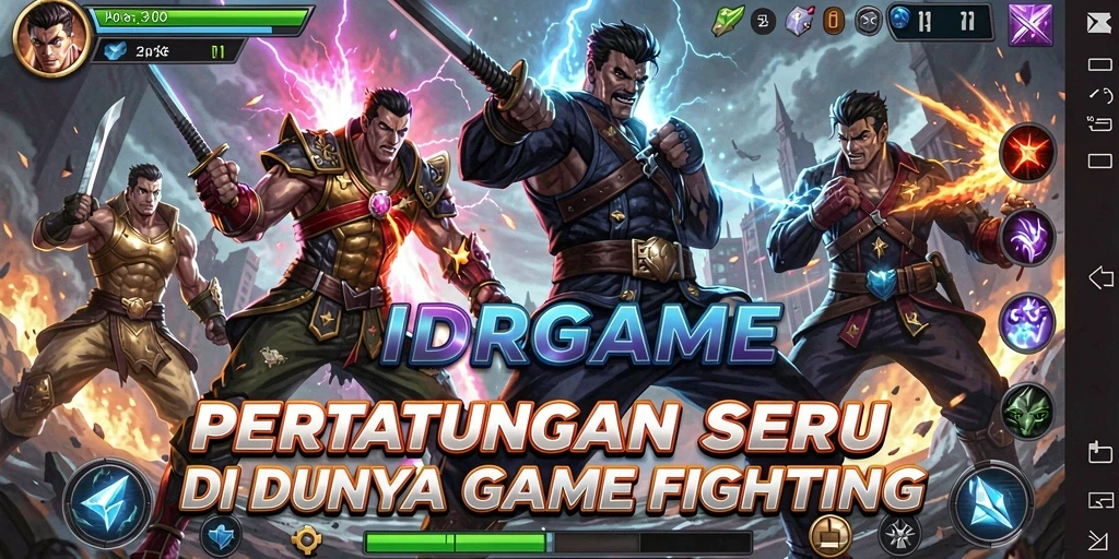 Tampilan gameplay menegangkan di arena Fighting IDRGAME.