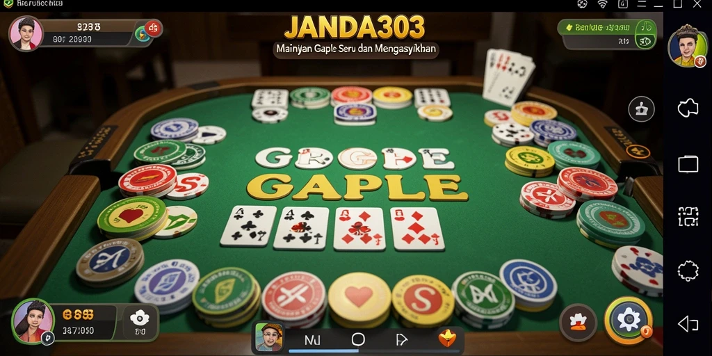 Tampilan gameplay seru JANDA303 saat bermain Gaple secara online.