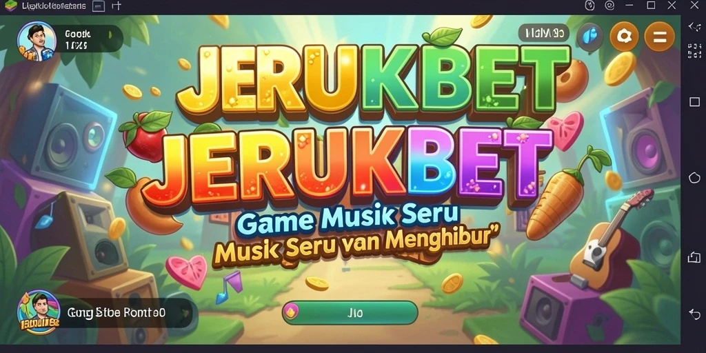 Tangkapan layar gameplay JERUKBET yang menunjukkan momen seru saat bermain musik.