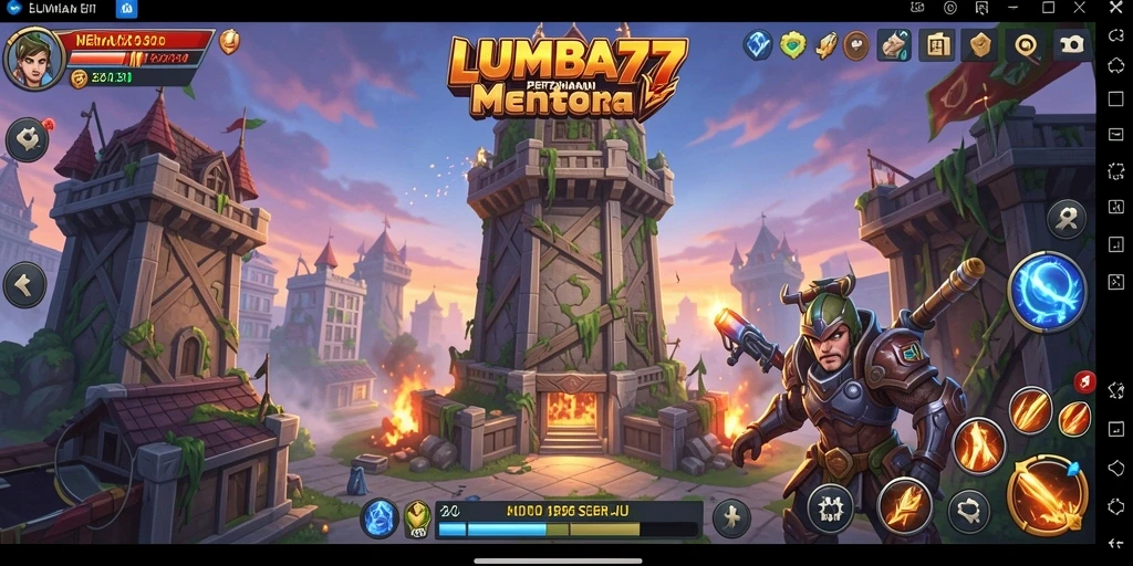 Tangkapan layar LUMBA77 menampilkan aksi menara yang mendebarkan dalam Tower Defense.