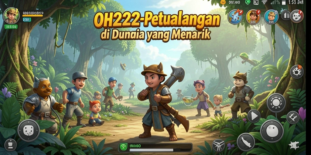 Screenshot utama OH222 menampilkan adegan petualangan seru di dunia yang ajaib.
