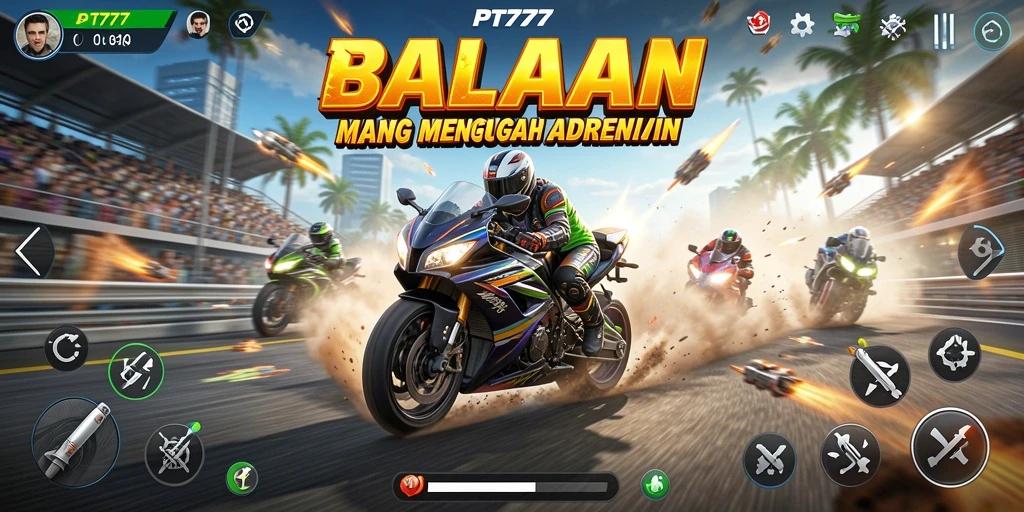 Gameplay seru di PT777 dengan berbagai lintasan berlomba.
