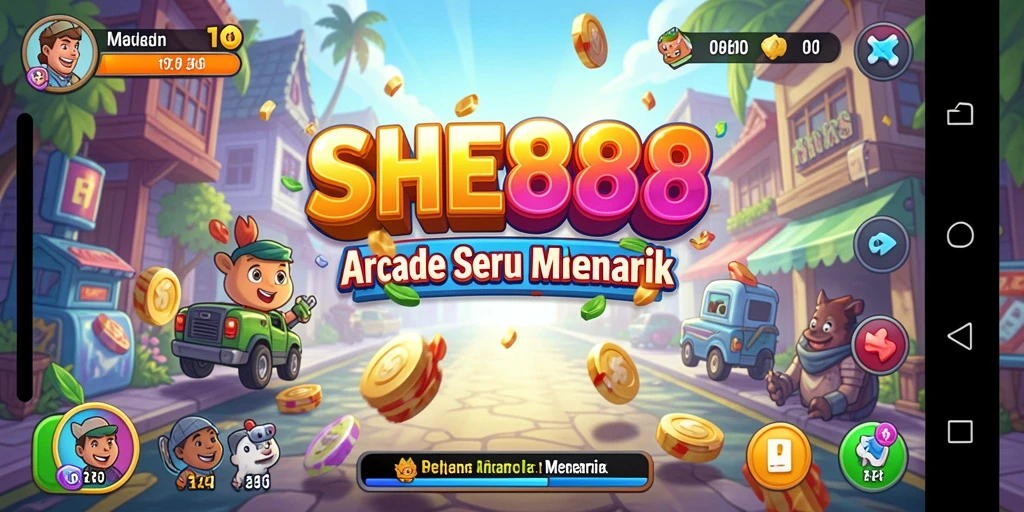 Gameplay seru SHE888 dengan tantangan Arcade yang mengasyikkan.