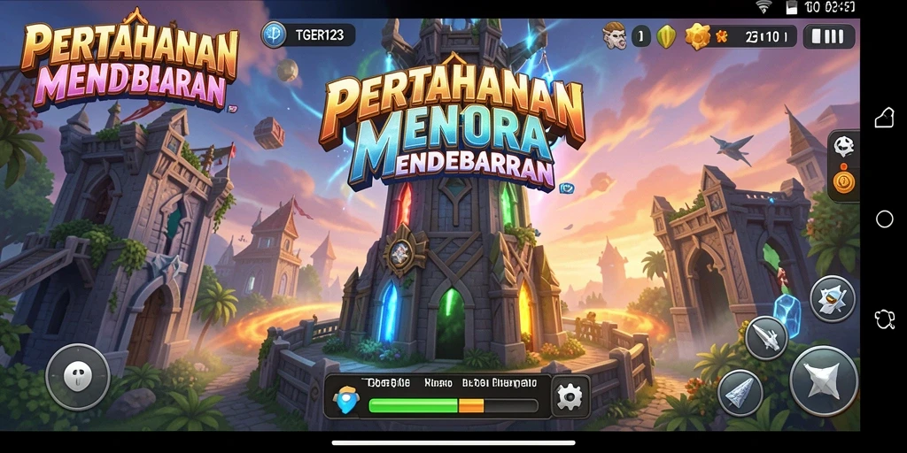 Gameplay menara pertahanan yang seru dan menantang.