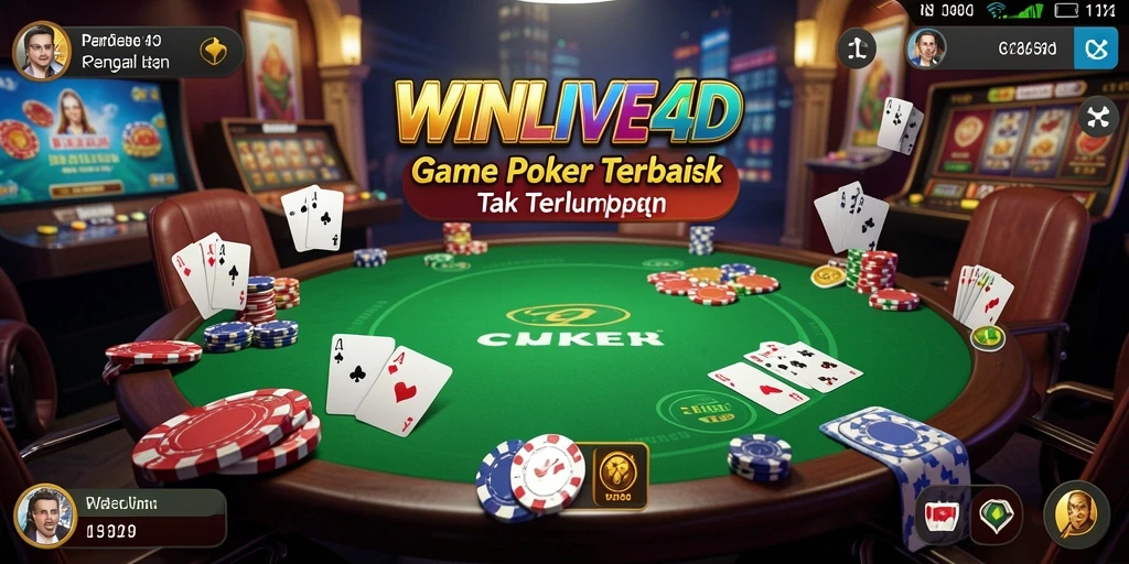 Screenshot menarik dari gameplay Poker di WINLIVE4D.