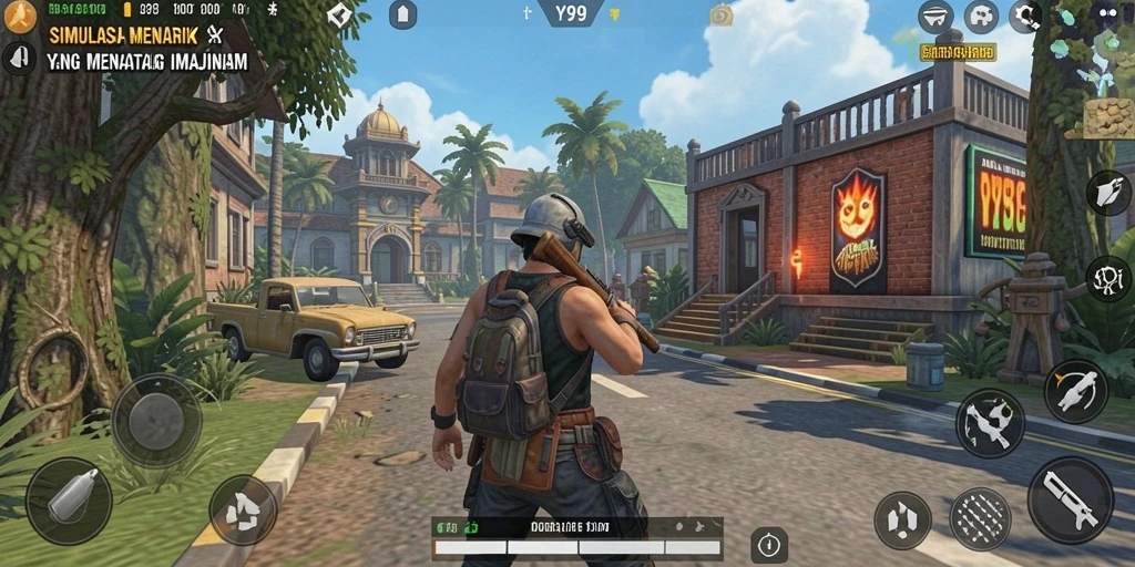 Tampilan gameplay menarik di Y89 dengan elemen simulasi yang kaya.