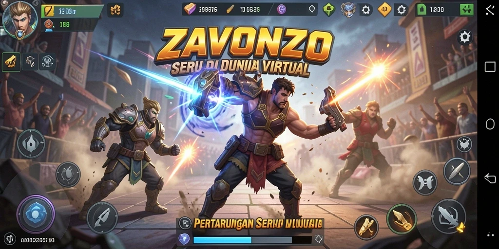 Tampilan gameplay ZAVONZO yang penuh aksi dan mendebarkan.